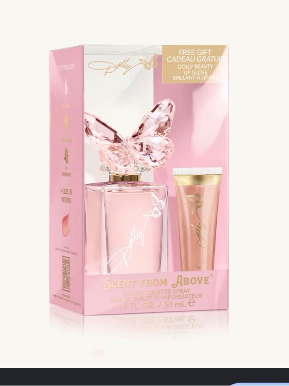 Dolly Scent from above Butterfly Fragrance Lip Gloss & Fragrance Set NIB